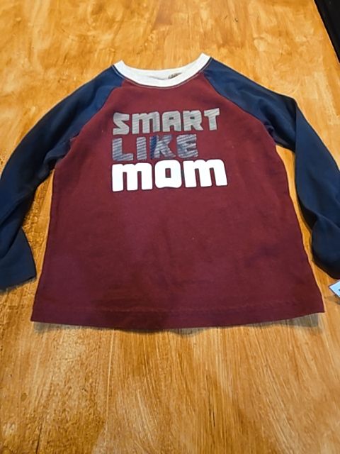 Burgandy/Navy Smart Like Mom Garanimals Longsleeve Shirt, 4T B