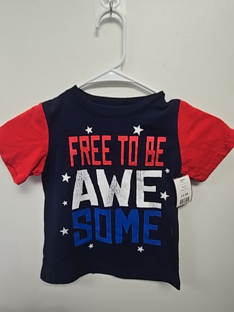 Red/White/Navy Free To Be Awesome  Shirt, 4T B