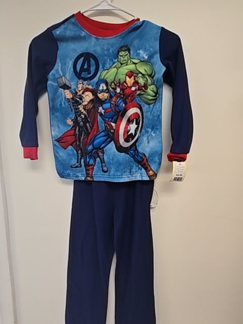 Navy/Red Avengers Pjs, 6 B
