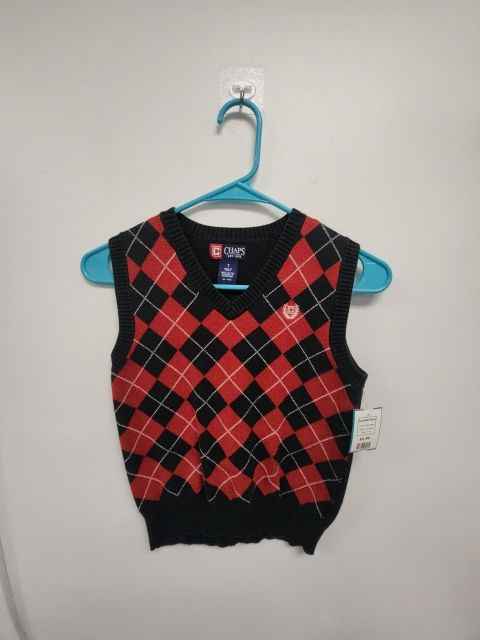 Black/Red Chaps Sweater Vest, 7 B