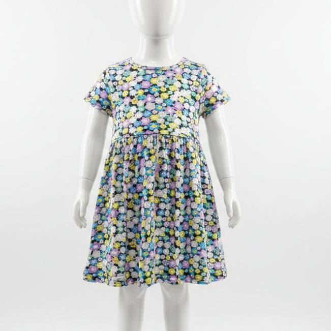 Navy/Colorful Flowers Wonder Nation Dress, 5T G
