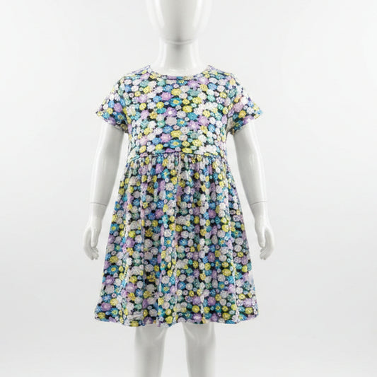 Navy/Colorful Flowers Wonder Nation Dress, 5T G