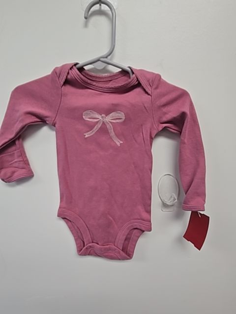 Pink Bow Carters Longsleeve Onesie, 3M G