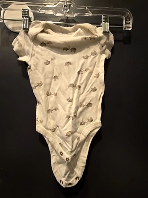 White Moon and back Elephant onesie, 3M B