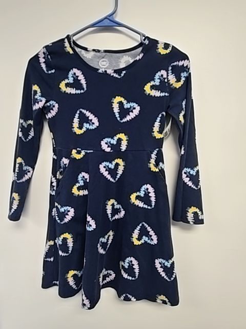 Navy/Colorful Hearts Wonder Nation Dress, 7 G