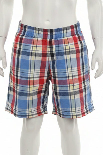 Red/Blue/Yellow/White Plaid Healthtex Shorts, 3T B