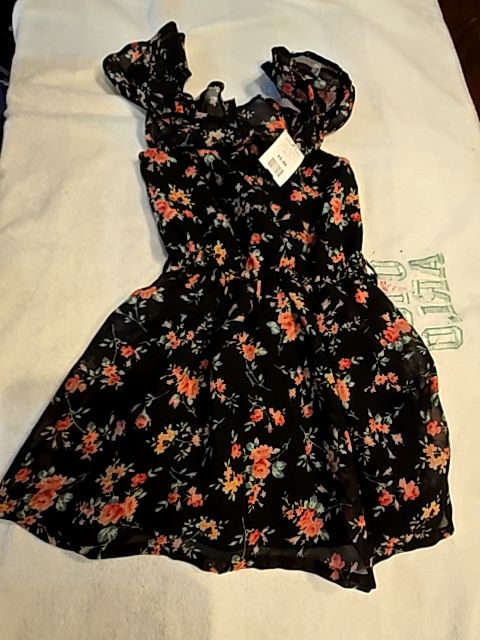 Black/Pink Real Love Flower Dress, 4T G