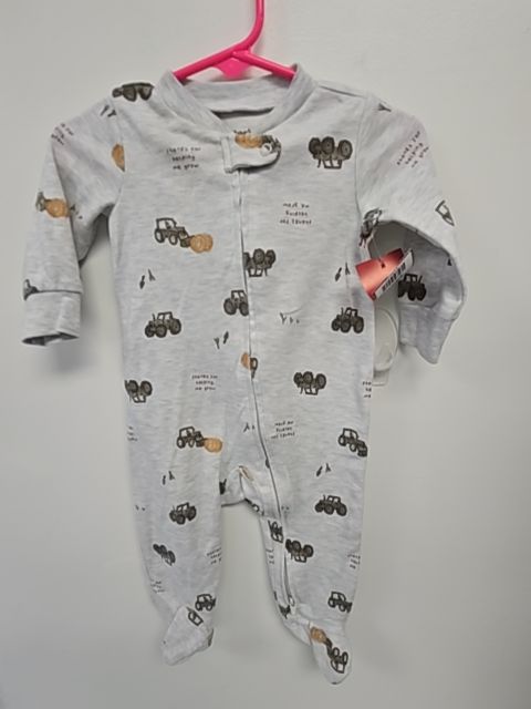 Grey Tractor Carters Sleeper, 3M B