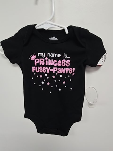 Black/Pink Princess Fussy-Pants  Onesie, 3M G
