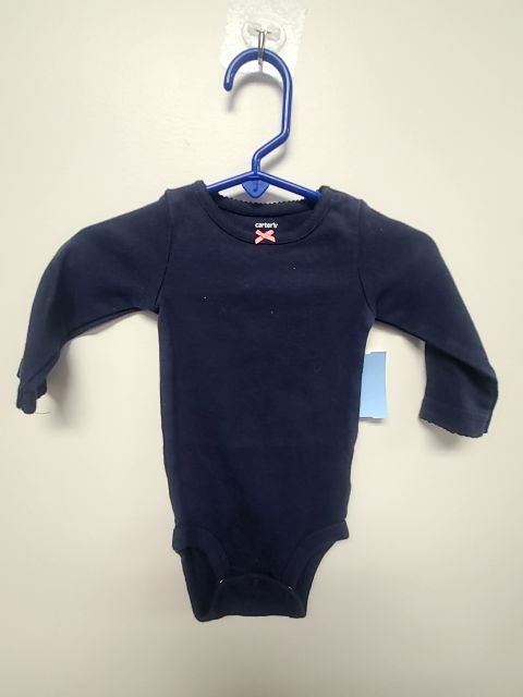 Navy Carters Longsleeve Onesie, 6M G