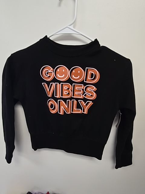Black/Brown Good Vibes Only Wonder Nation Longsleeve Shirt, 6 G
