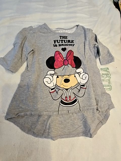 Grey Disney Minnie Mouse Shirt, 10/12 G