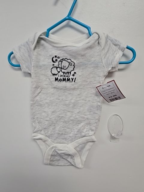 Grey/White Garanimals Onesie, NB B