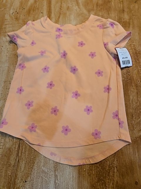 Orange/Pink Flower Cat & Jack Shirt, 4T G