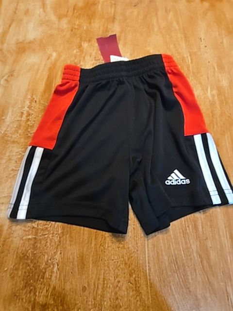 Black/Red/White Adidas Shorts, 3T B