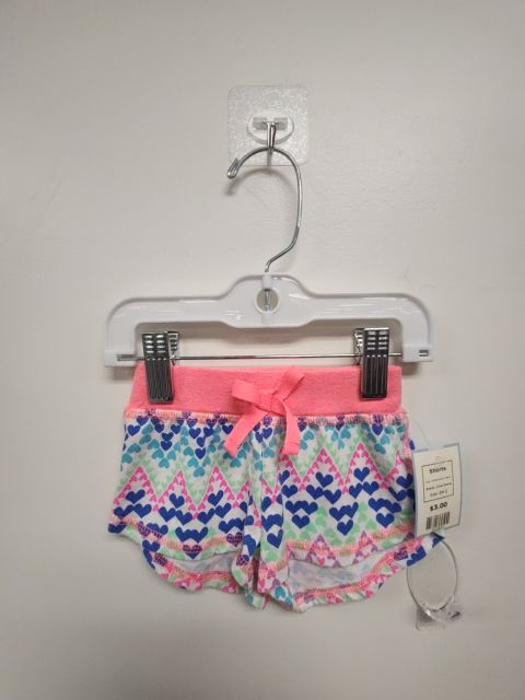 White/Colorful Hearts Okie Dokie Shorts, 6M G