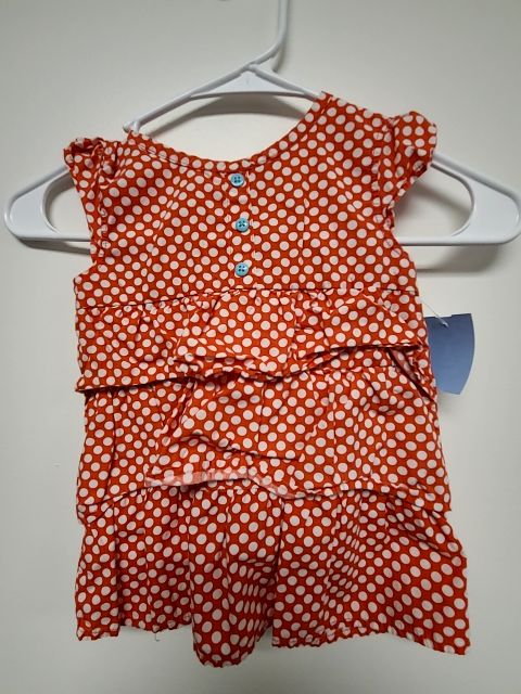 Orange/White Polka Dot Carters Shirt, 3T G