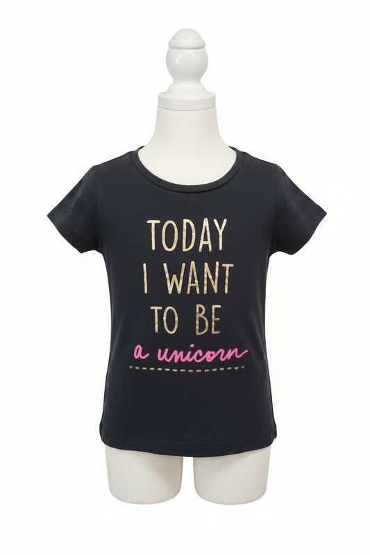 Black I Want To Be A Unicorn OshKosh Shirt, 8 G