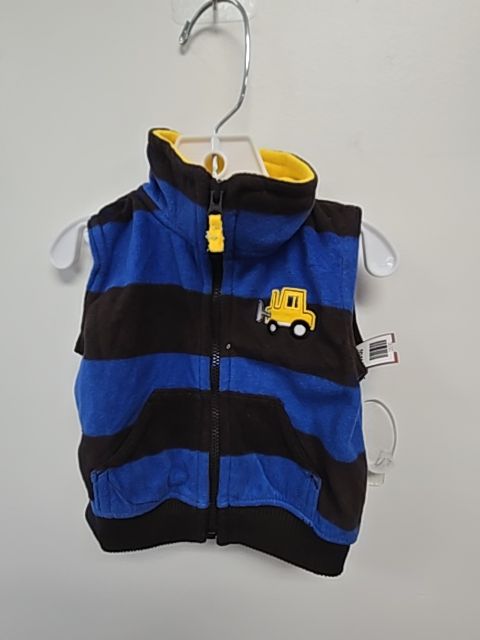Brown/Blue Striped Carters Vest, 6M B