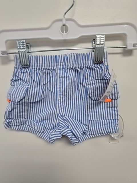 Navy/White Striped Carters Shorts, 3M B