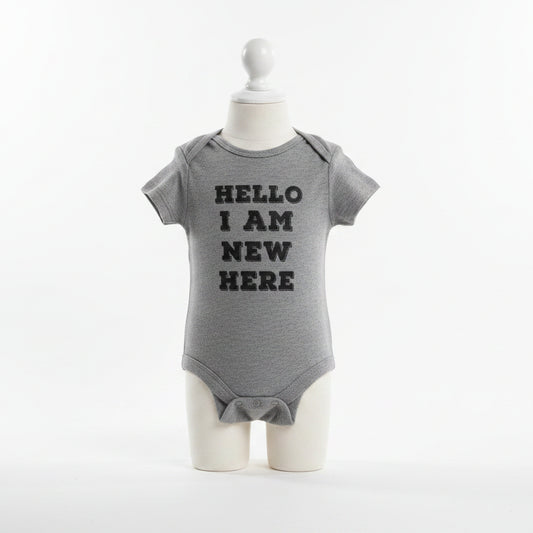 Grey I Am New Here Jumping Bean Onesie, 6M G