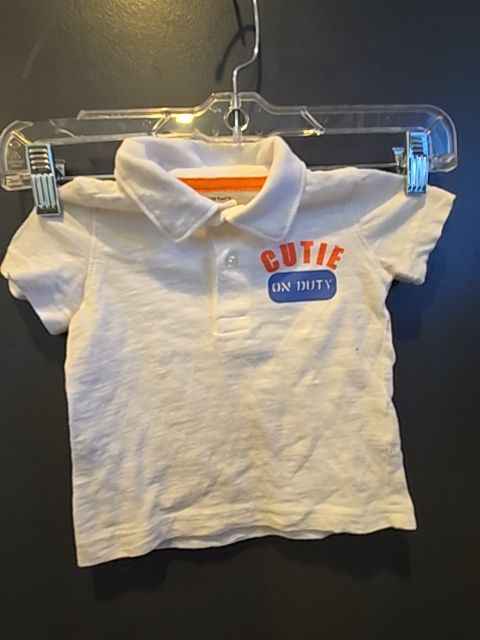 White/blue Carters Cutie on duty 2 piece outfit, 12M B