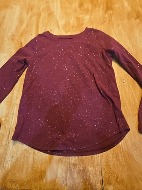 Burgandy Glitter Cat & Jack Longsleeve Shirt, 7 G