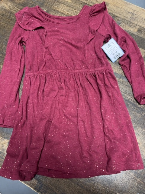Burgandy Sparkle Cat & Jack Dress, 4T G