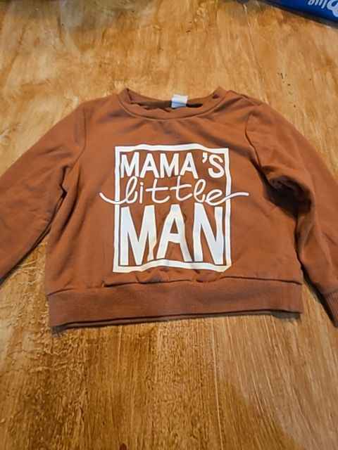 Brown Shein Mamas little man sweatshirt, 6M B