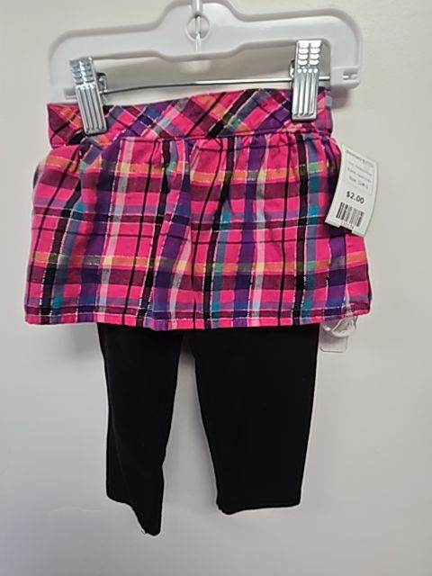 Pink/Black Plaid Garanimals Skirted Pants, 12M G