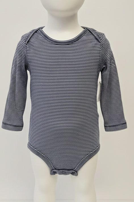 Navy/White Striped Carters Longsleeve Onesie, 18M B