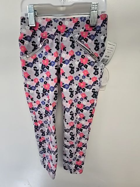 Grey/Pink Gymboree Flowered Pants, 4 G
