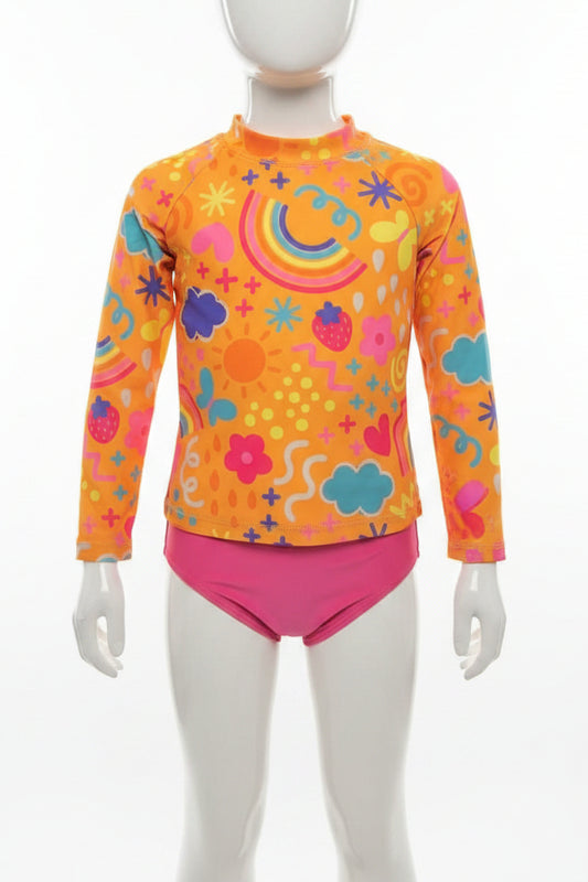 Orange/Pink YMI Swim Suit, 6 G