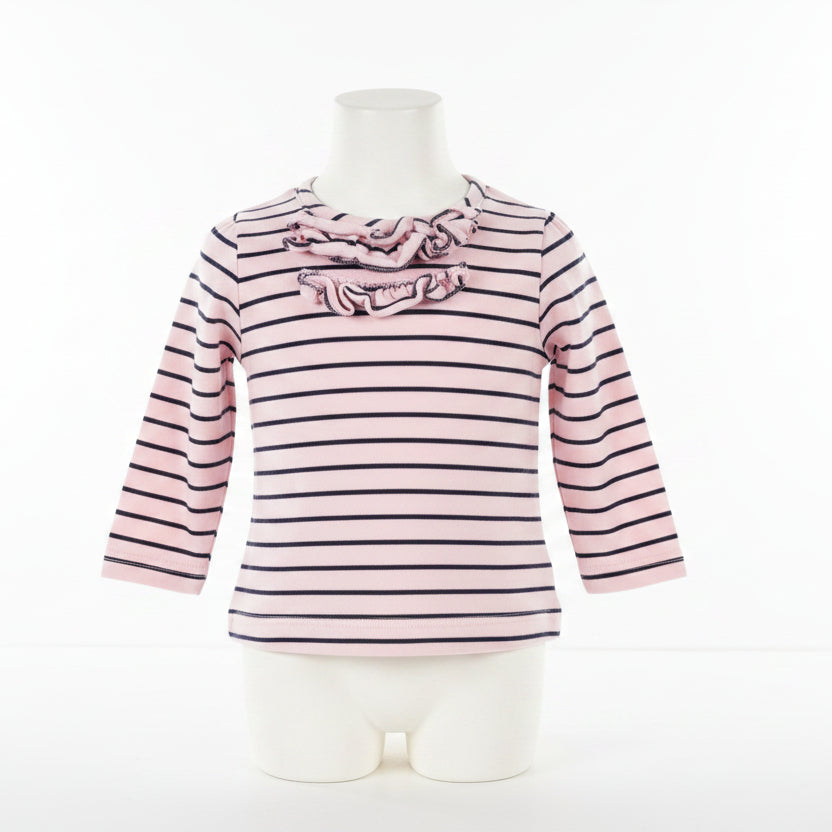 Pink/Brown Striped Carters Longsleeve Shirt, 6M G