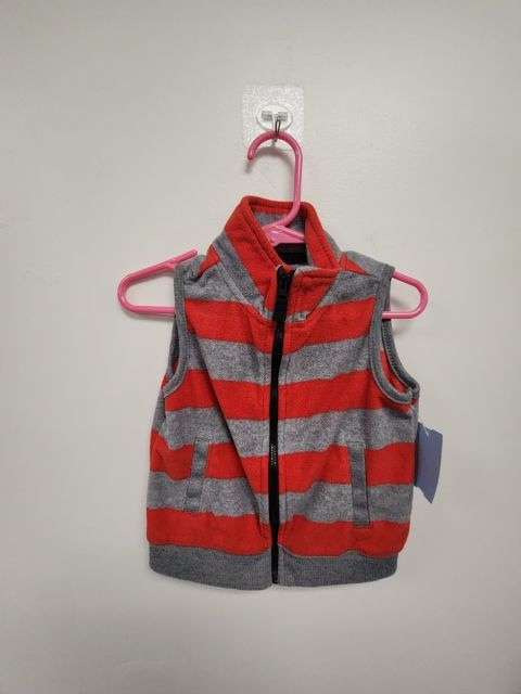 Red/Grey Striped Carters Vest, 18M B