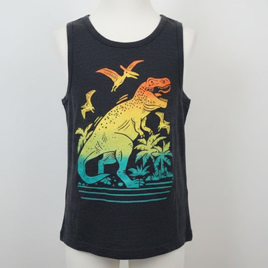 Grey/Colorful Dino Jumping Bean Tank Top, 5T B