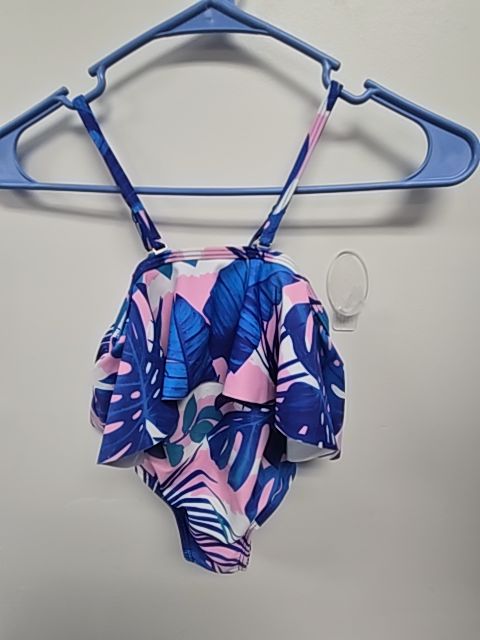 Blue/Purple/White Leafs Pat Pat Swim Suit, 2T G