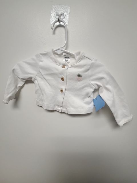 White Carters Cardigan, 6M G