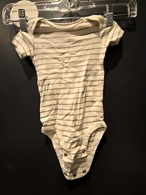 White/grey Child of mine Stripe onesie, 6M B