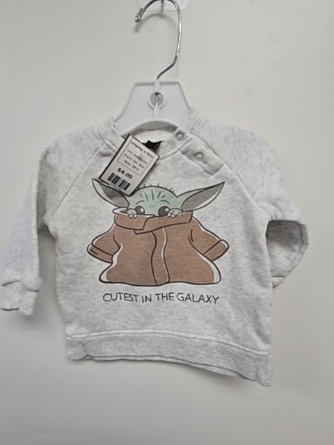 Grey Baby Yoda Star Wars Longsleeve Shirt, 3M B