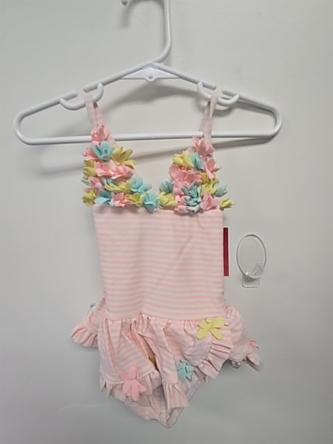 Pink/White/Colorful Flowers Little Me Swim Suit, 2T G