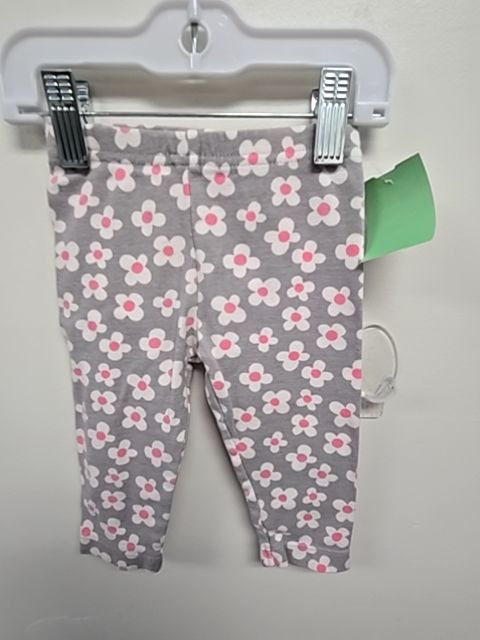 Grey/White/Pink Flowers Carters Pants, 6M G