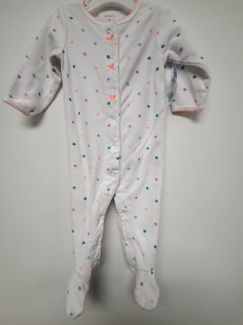 white Carters Poka Dot sleeper, 6M G