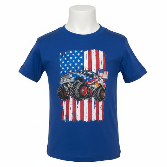 Blue Moster Truck  Shirt, 5T B