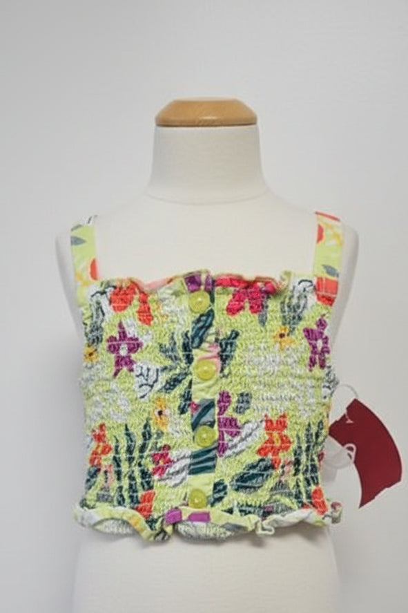 Green/Colorful Flowers Wonder Nation Tank Top, 2T G
