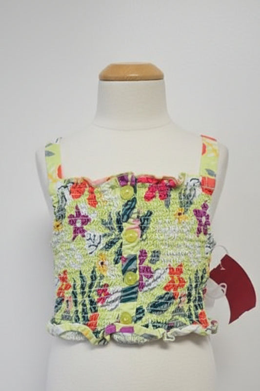 Green/Colorful Flowers Wonder Nation Tank Top, 2T G