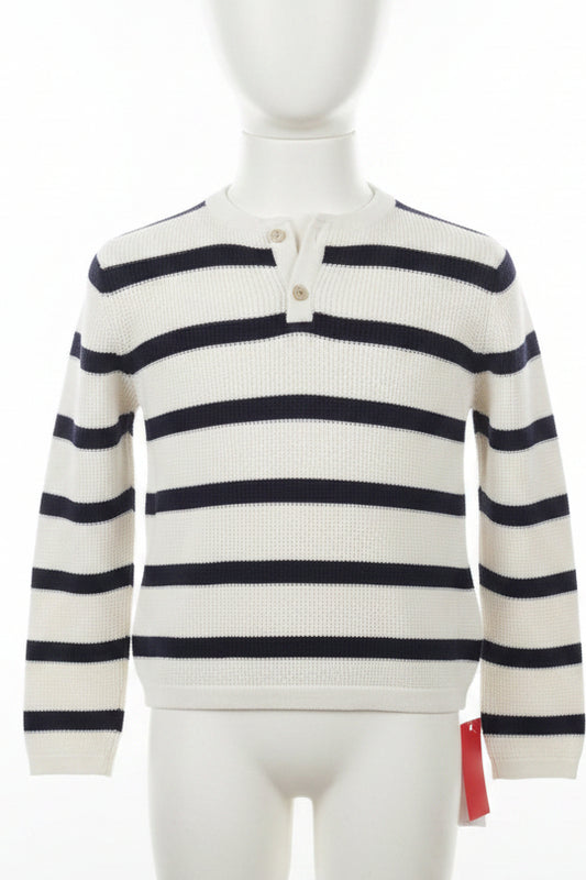 Cream/Navy Striped H&M Longsleeve Shirt, 6 B
