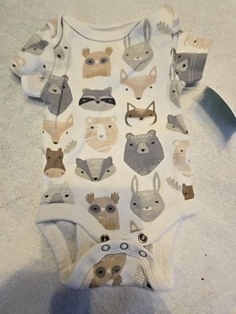 white Cloud Island Animal onsie, NB B