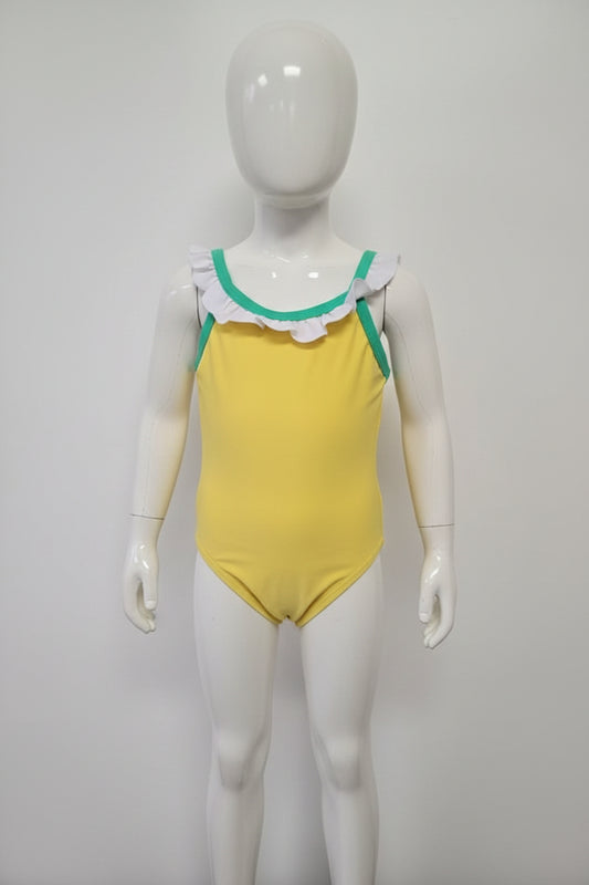 Yellow/Green/White Old Navy Swim Suit, 6M G