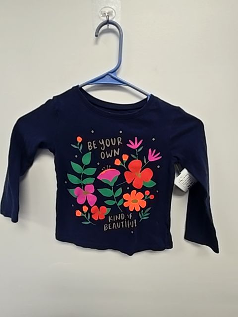 Navy Flower Carters Longsleeve Shirt, 4T G